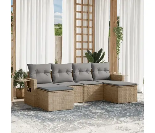 6-Osaline Aiadiivani Komplekt Patjadega, Beež, Polürotang