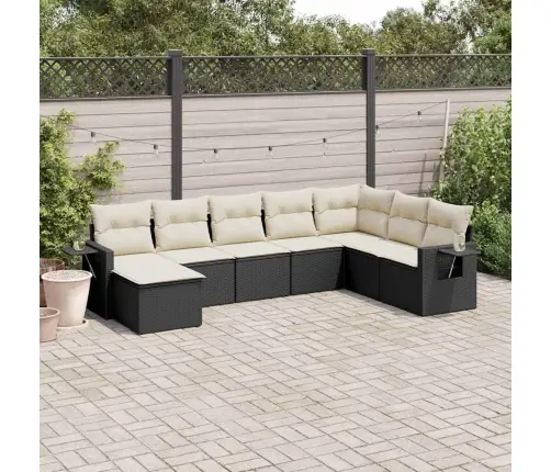 8-Daļīgs Dārza Dīvāna Komplekts, Matrači, Melna Pe Rotangpalma Vidaxl