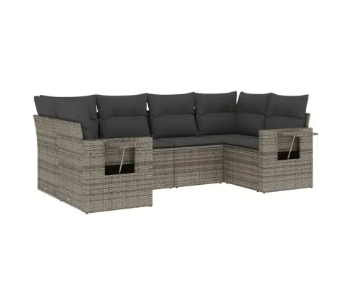 6-Daļīgs Dārza Dīvāna Komplekts Ar Matračiem, Pelēks Pe Pinums Vidaxl