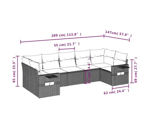 7-Osaline Aiadiivani Komplekt Patjadega, Must, Polürotang