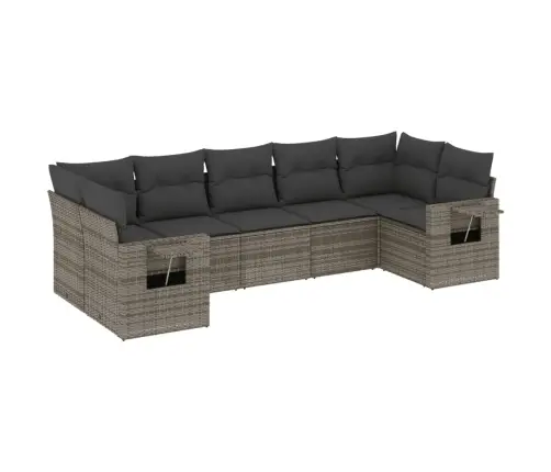 7-Daļīgs Dārza Dīvāna Komplekts, Matrači, Pelēka Pe Rotangpalma Vidaxl