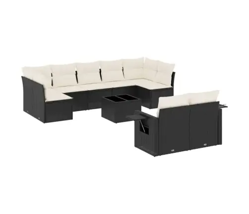 10-Osaline Aiadiivani Komplekt Patjadega, Must, Polürotang