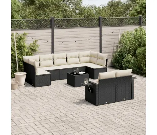 10-Osaline Aiadiivani Komplekt Patjadega, Must, Polürotang