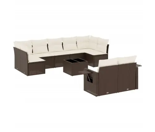 10-Osaline Aiadiivani Komplekt Patjadega, Pruun, Polürotang