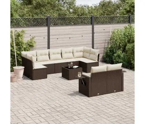 10-Osaline Aiadiivani Komplekt Patjadega, Pruun, Polürotang