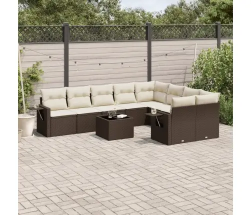 10-Osaline Aiadiivani Komplekt Patjadega, Pruun, Polürotang