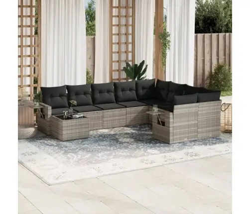 10-Osaline Aiadiivani Komplekt Patjadega, Helehall, Polürotang