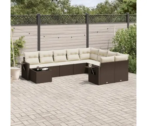 10-Osaline Aiadiivani Komplekt Patjadega, Pruun, Polürotang