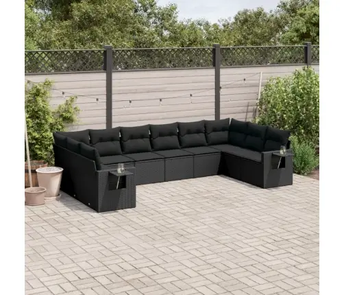 10-Osaline Aiadiivani Komplekt Patjadega, Must, Polürotang