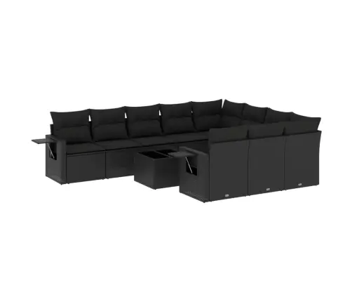 11-Osaline Aiadiivani Komplekt Patjadega, Must, Polürotang