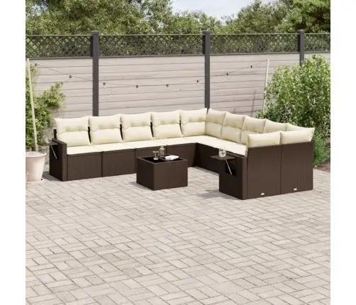 11-Osaline Aiadiivani Komplekt Patjadega, Pruun, Polürotang