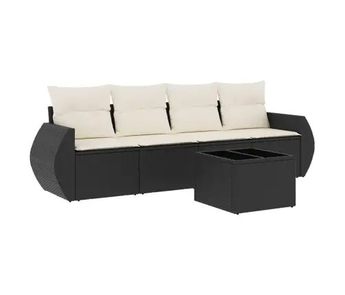 5-Daļīgs Dārza Dīvāna Komplekts Ar Matračiem, Pe Rotangpalma Vidaxl