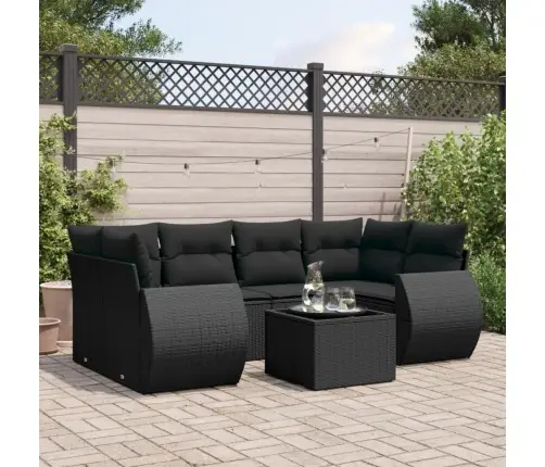 7-Osaline Aiadiivani Komplekt Patjadega, Must, Polürotang