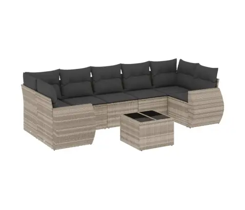 8-Osaline Aiadiivani Komplekt Patjadega, Helehall, Polürotang