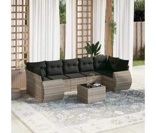 8-Osaline Aiadiivani Komplekt Patjadega, Helehall, Polürotang