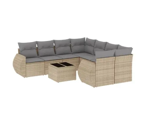 9-Osaline Aiadiivani Komplekt Patjadega, Beež, Polürotang