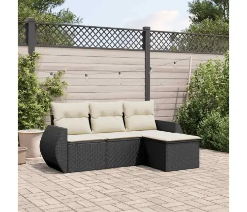 4-Daļīgs Dārza Dīvāna Komplekts Ar Matračiem, Pe Rotangpalma Vidaxl