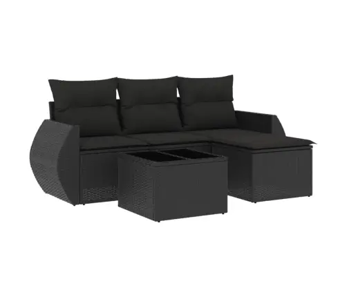 5-Daļīgs Dārza Dīvāna Komplekts Ar Matračiem, Pe Rotangpalma Vidaxl