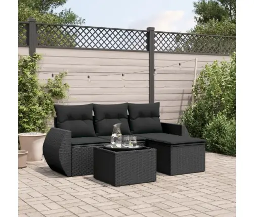 5-Daļīgs Dārza Dīvāna Komplekts Ar Matračiem, Pe Rotangpalma Vidaxl