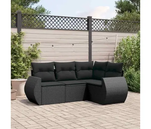 4-Osaline Aiadiivani Komplekt Patjadega, Must, Polürotang