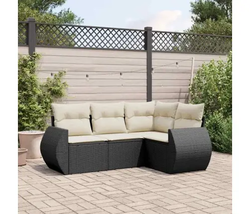 4-Daļīgs Dārza Dīvāna Komplekts Ar Matračiem, Pe Rotangpalma Vidaxl