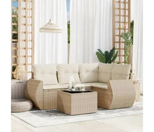 5-Osaline Aiadiivani Komplekt Patjadega, Beež, Polürotang