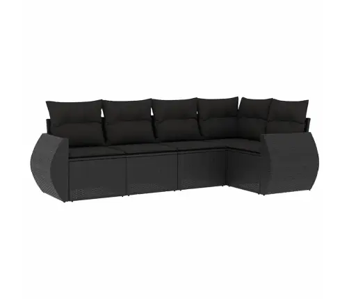 5-Daļīgs Dārza Dīvāna Komplekts Ar Matračiem, Pe Rotangpalma Vidaxl