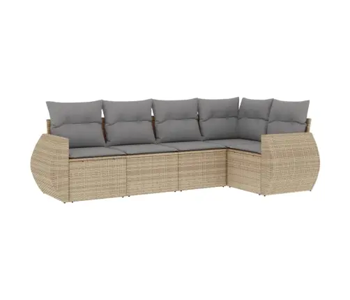 5-Osaline Aiadiivani Komplekt Patjadega, Beež, Polürotang