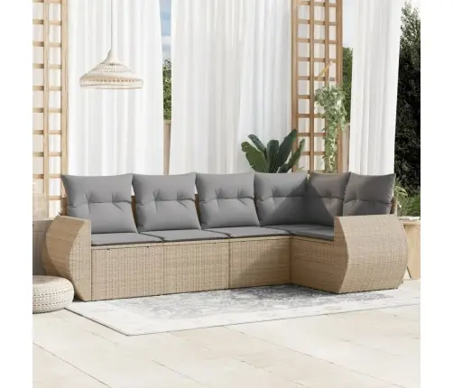 5-Osaline Aiadiivani Komplekt Patjadega, Beež, Polürotang