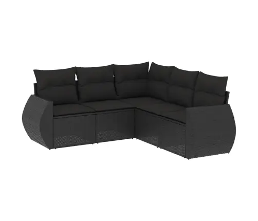 5-Osaline Aiadiivanikomplekt Patjadega, Must, Polürotang