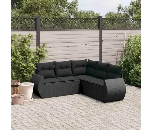 5-Osaline Aiadiivanikomplekt Patjadega, Must, Polürotang