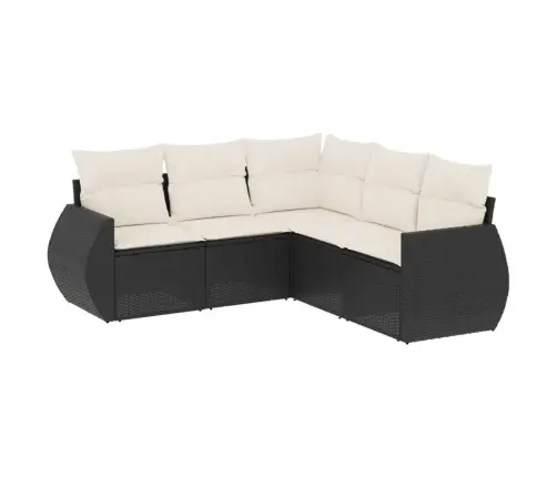 Sodo Komplektas Su Pagalvėlėmis, 5 Dalių, Juodas, Poliratanas