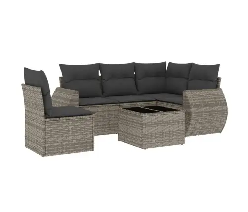 6-Daļīgs Dārza Dīvāna Komplekts Ar Matračiem, Pelēks Pe Pinums Vidaxl