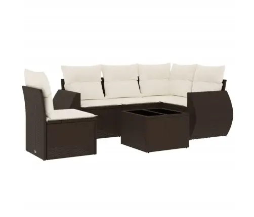 6-Daļīgs Dārza Dīvānu Komplekts, Matrači, Brūna Pe Rotangpalma Vidaxl