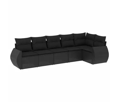 6-Daļīgs Dārza Dīvāna Komplekts, Matrači, Melna Pe Rotanpalma Vidaxl