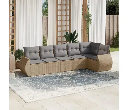 6-Osaline Aiadiivani Komplekt Patjadega, Beež, Polürotang