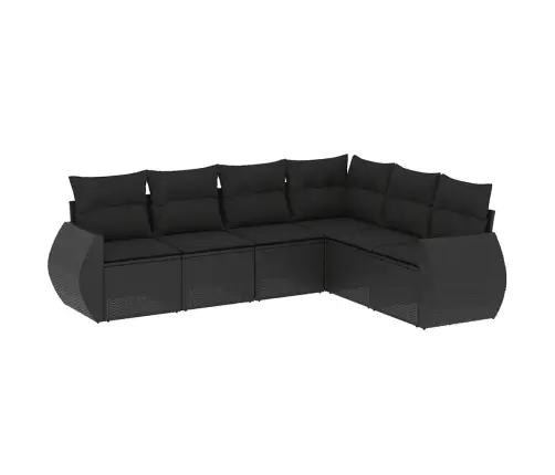 6-Daļīgs Dārza Dīvāna Komplekts, Matrači, Melna Pe Rotanpalma Vidaxl