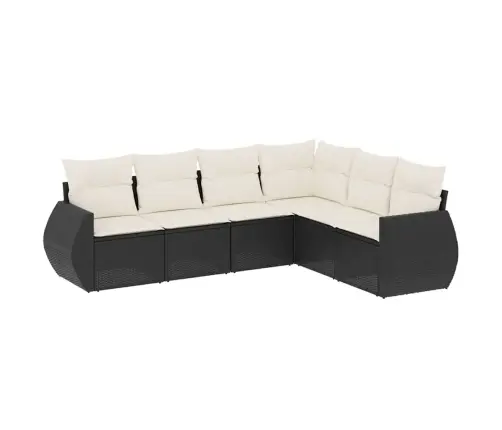 6-Daļīgs Dārza Dīvāna Komplekts, Matrači, Melna Pe Rotanpalma Vidaxl