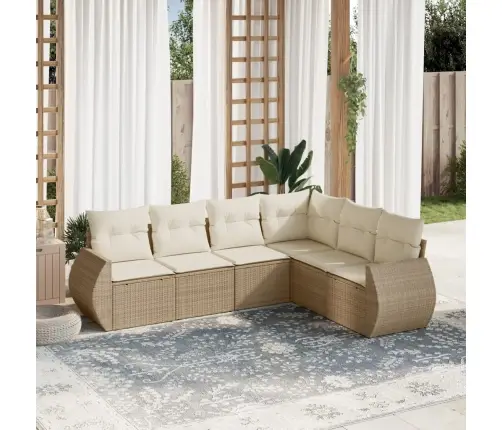 6-Osaline Aiadiivani Komplekt Patjadega, Beež, Polürotang