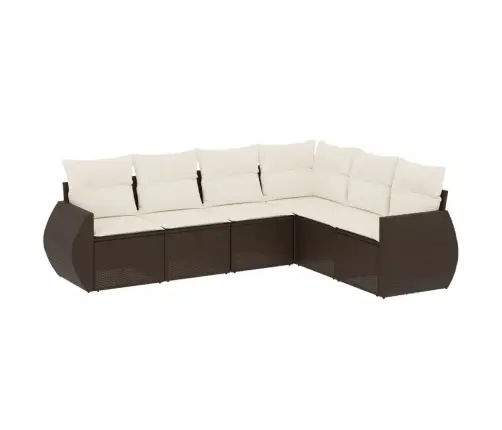 6-Osaline Aiamööblikomplekt Patjadega, Pruun, Polürotang