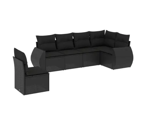 6-Daļīgs Dārza Dīvāna Komplekts, Matrači, Melna Pe Rotanpalma Vidaxl 6-Daļīgs Dārza Dīvāna Komplekts, Matrači, Melna Pe Rotanpalma Vidaxl