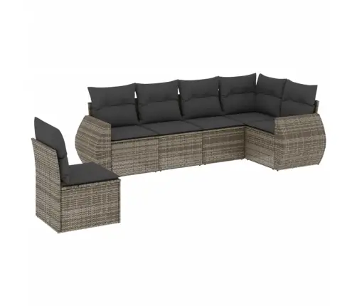 6-Daļīgs Dārza Dīvāna Komplekts Ar Matračiem, Pelēks Pe Pinums Vidaxl