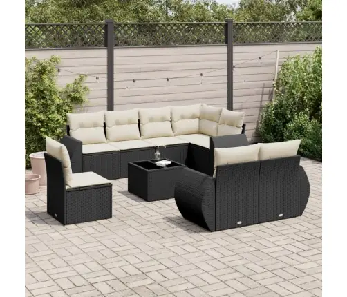 9-Osaline Aiadiivani Komplekt Patjadega, Must, Polürotang