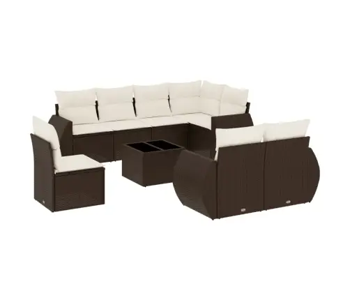 9-Osaline Aiadiivani Komplekt Patjadega, Pruun, Polürotang