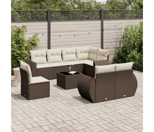 9-Osaline Aiadiivani Komplekt Patjadega, Pruun, Polürotang