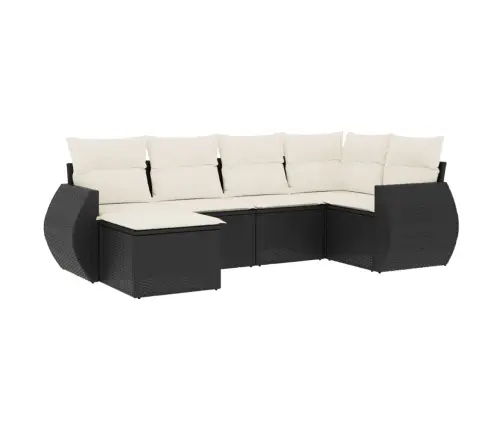 6-Daļīgs Dārza Dīvāna Komplekts, Matrači, Melna Pe Rotanpalma Vidaxl