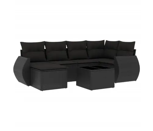 7-Osaline Aiadiivani Komplekt Patjadega, Must, Polürotang