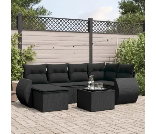 7-Osaline Aiadiivani Komplekt Patjadega, Must, Polürotang