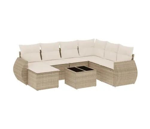 8-Osaline Aiadiivani Komplekt Patjadega, Beež, Polürotang