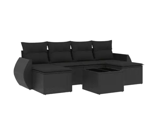 7-Osaline Aiadiivani Komplekt Patjadega, Must, Polürotang